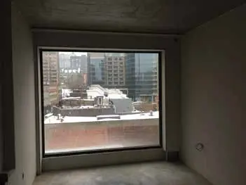 Finished interior wall around a window
