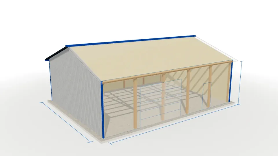 Pole barn insulated with closed-cell spray foam